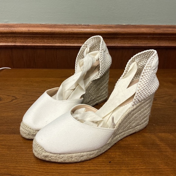 J Crew Made-in-Spain lace-up high-heel espadrilles BT395 - Picture 5 of 8